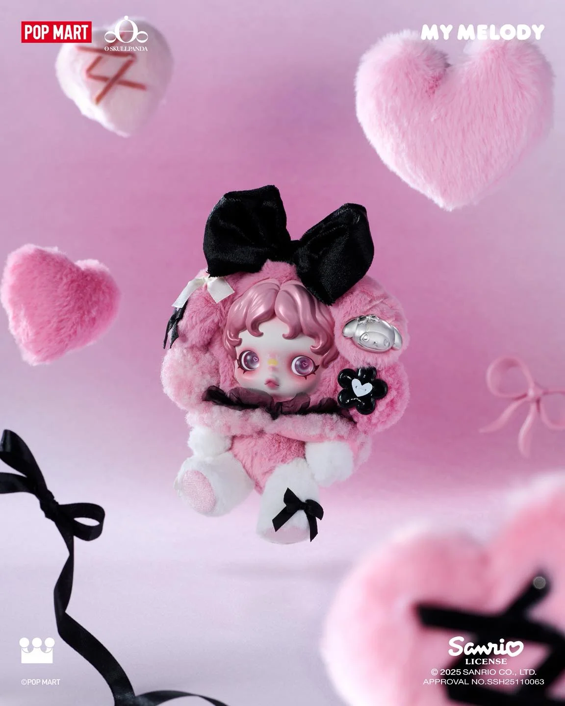 Skullpanda SKULLPANDA × MY MELODY Vinyl Plush Pendant
